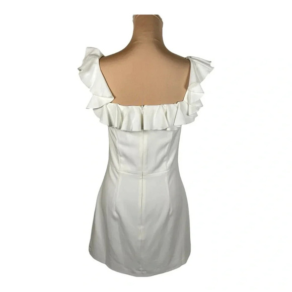 French Connection Whisper‎ Ruffle Square Neck Dress New Size 6 - Picture 5 of 14